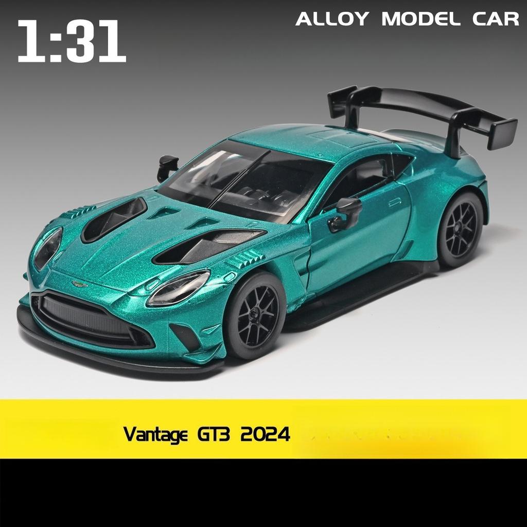 1:31 Vantage GT3 2025 Alloy Sports Car Model Diecasts Metal Toy Car Model Collection Sound Light Simulation Childrens Gifs