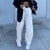 Fashion Loose Jeans Casual Work Pants Women Hip Hop Jeans Woman Cotton Trousers Big Pocket Women Clothes Blue/black/white Jeans