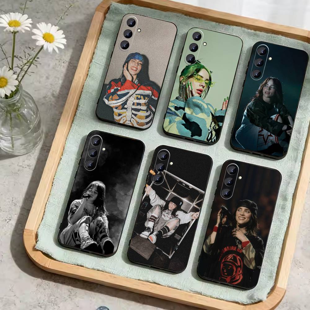 S-Singer B-Billie Eilish Phone Case For Samsung Galaxy A73,21,22,32,71,53,52,51,80,5G Soft Black Cover