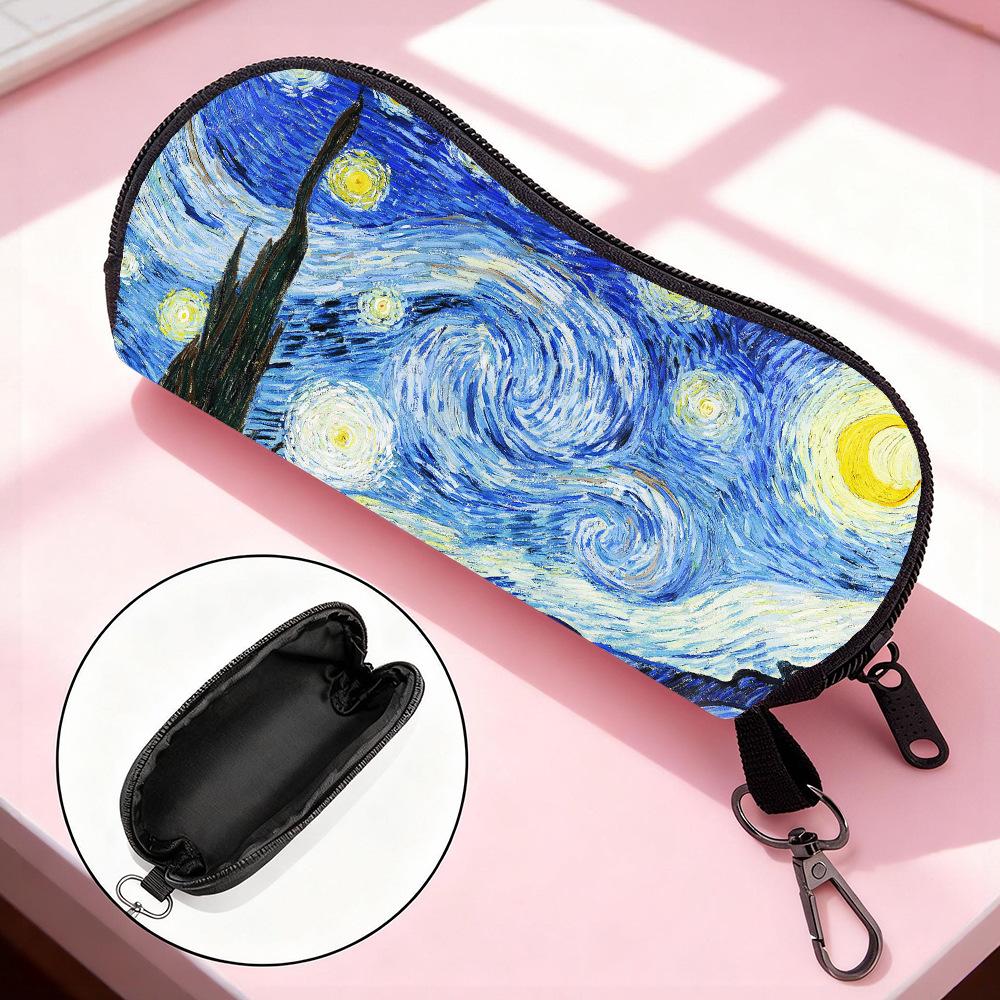 Eyewear Glasses Case Soft Portable Glasses Bag Sunflower Eyeglass Holder High-Definition Van Gogh Eyeglass Pouch For Outdoor Use