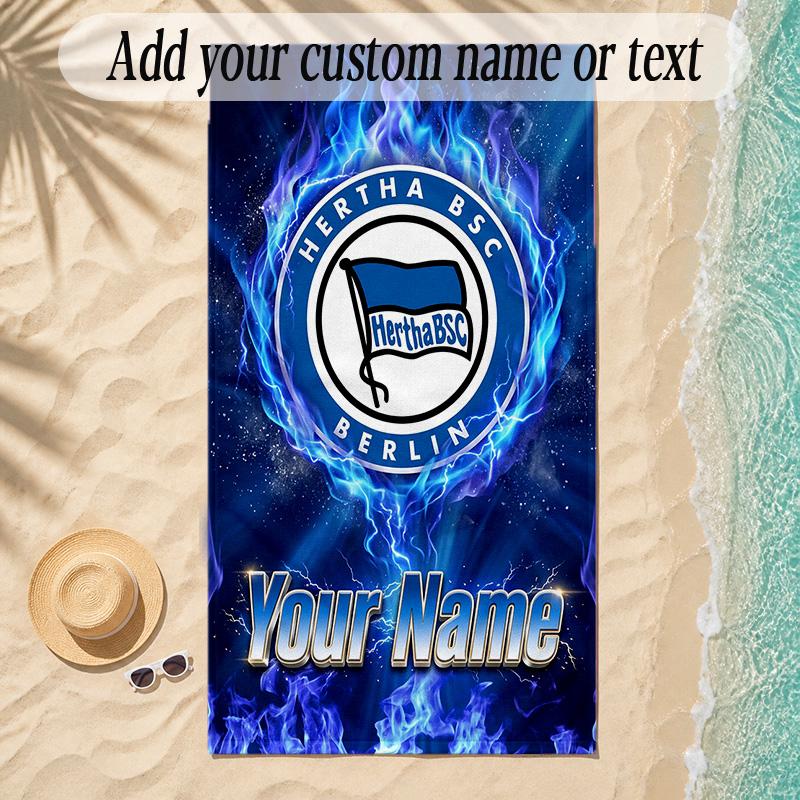 Beach Towelhertha Bsc Custom Name Text Personalized Soft Towel for Beach Pool Indoor Home Decor Gift