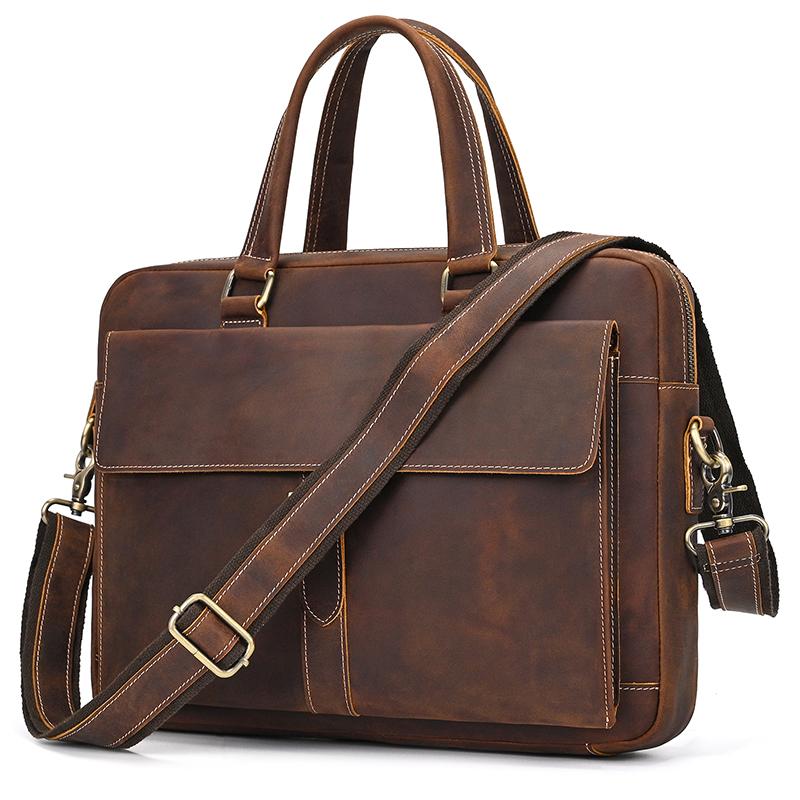 

Newsbirds New Designer Leather man s business bag real cowskin laptop business bag for men male briefcase business tote luxury