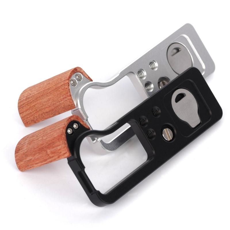 High Precise Aluminum Base Wooden Handle For R50V Cameras Hand Grip Improved Ergonomics And Durability 1/4inch Screw
