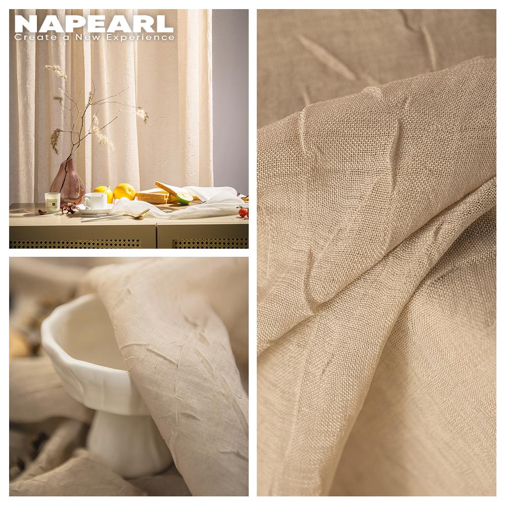 1PC NAPEARL Modern Elegant Sheer Curtain Pleated Fabric Upgrade Window Tulle Curtain for Living Room Bedroom Home Decor