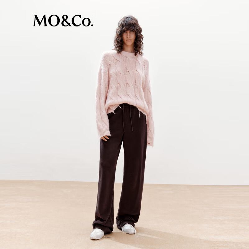 

MO&Co. Women s Solid Round Neck Loose Fit Sweater S