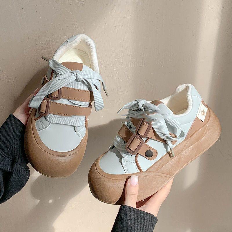 

Leather platform white shoes women s and women s models 2025 autumn new casual women s shoes versatile bread 35