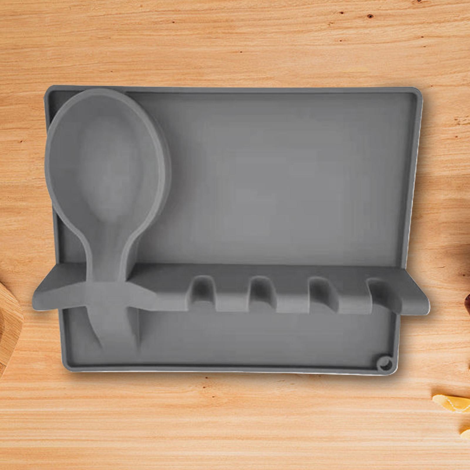 Silicone Spoon Rest For Kitchen Kitchen Brush Organizer Non-Slip Utensil Rest With Drip Pad For Soup Ladle Strainer Tweezers China Mainland