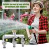 3 Way Hose Splitter 3/4-Inch Zinc Alloy Garden Faucet  Individual On/Off Valve Outdoor Watering Connector Distributor