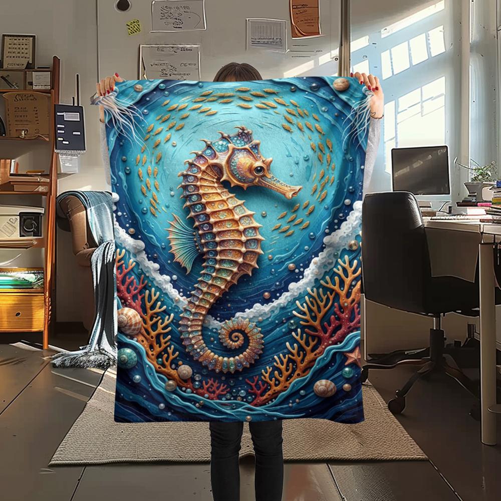 Marine Life Print Flannel Blanket,High Quality Comfortable for All Seasons,Home Decor,Warmth and Comfort,Perfect for Christmas Gifts