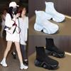 Women's 2025 Platform Slip-On Knit Ankle Boots - Thick Sole, High Heel Elastic Sock Boots.