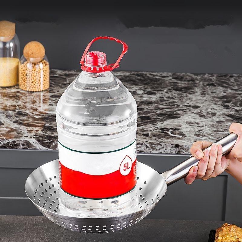 Cooking Made Easy with Stainless Steel Skimmer Spoon Mesh Design for Noodle Dumpling Straining Long Handle