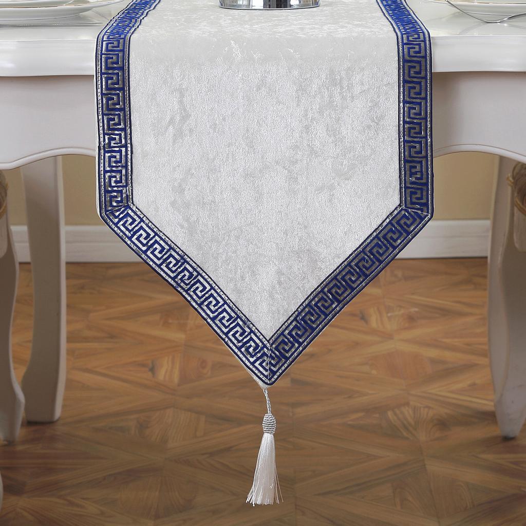 Chinese Table Runner Modern European Jacquard Table Runner Simple Fashionable Solid Color Light Luxury for Party Home Decoration