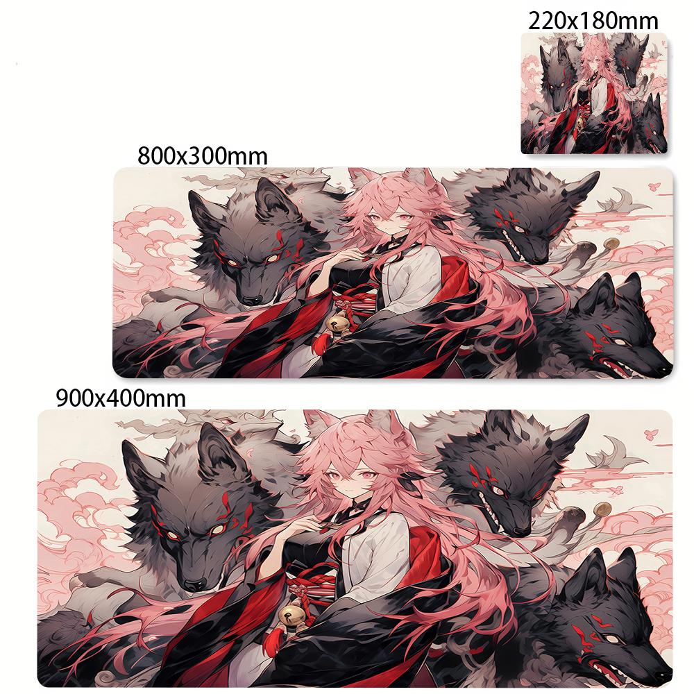 Anime Girl Mouse Pad Kawaii Pink Mousepad Gaming Speed Keyboard Pads Large Gamer Mouse Mat Rubber Desk Mat HD Print Cute Carpet