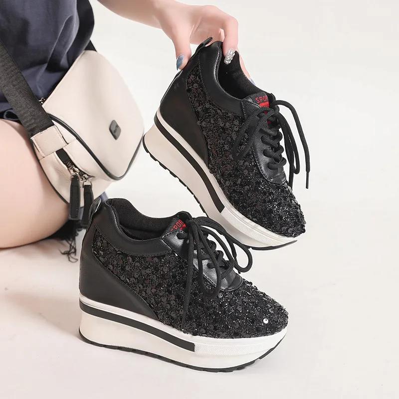 Мода 2024 Весна и Осень Модные Круглые Носки Однотонные Блестки Повседневные — фото 5