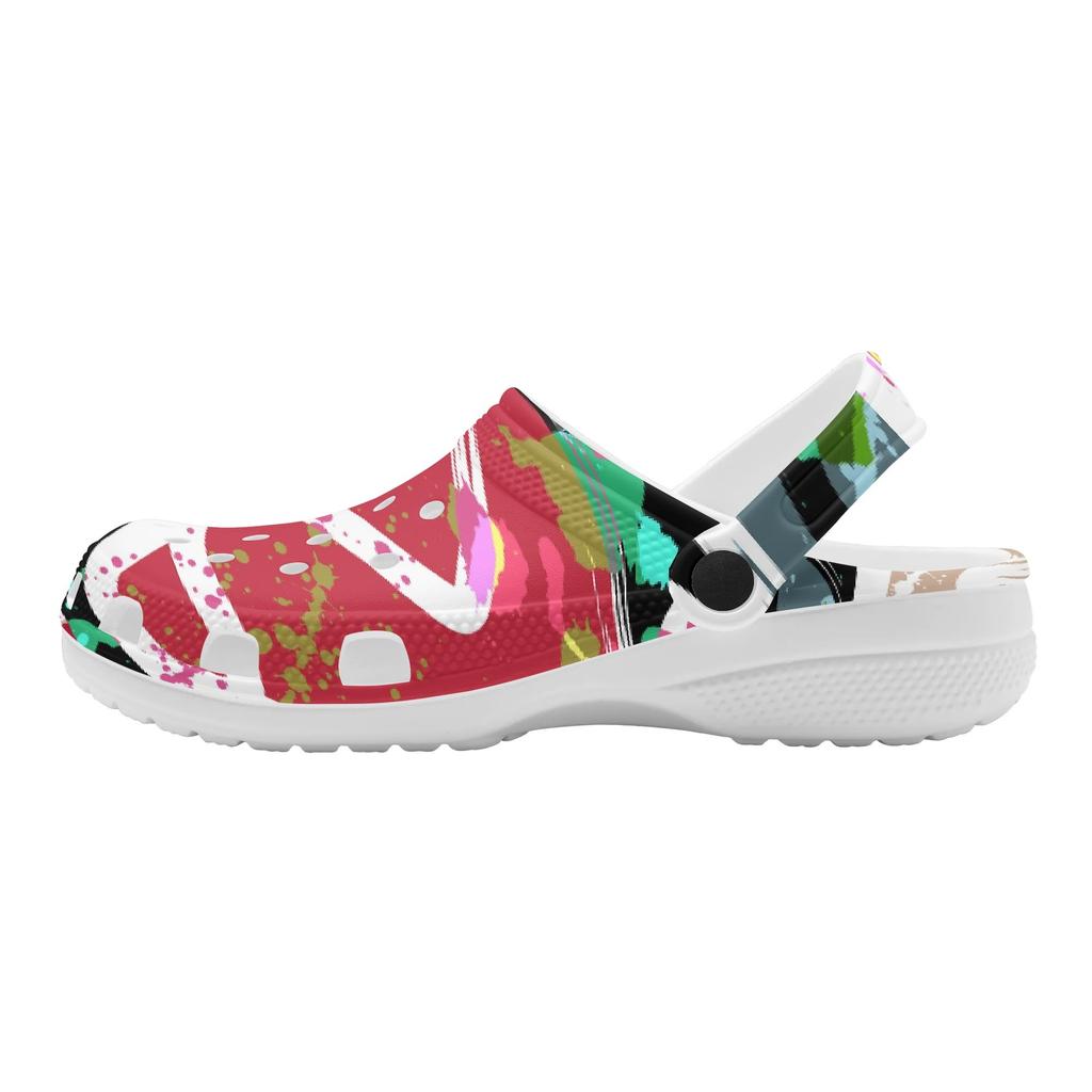Unisex Printed Garden Shoes EVA Clogs Lightweight Breathable Slip On Sandals for Beach Pool Bathroom Home Indoor Outdoor Wear