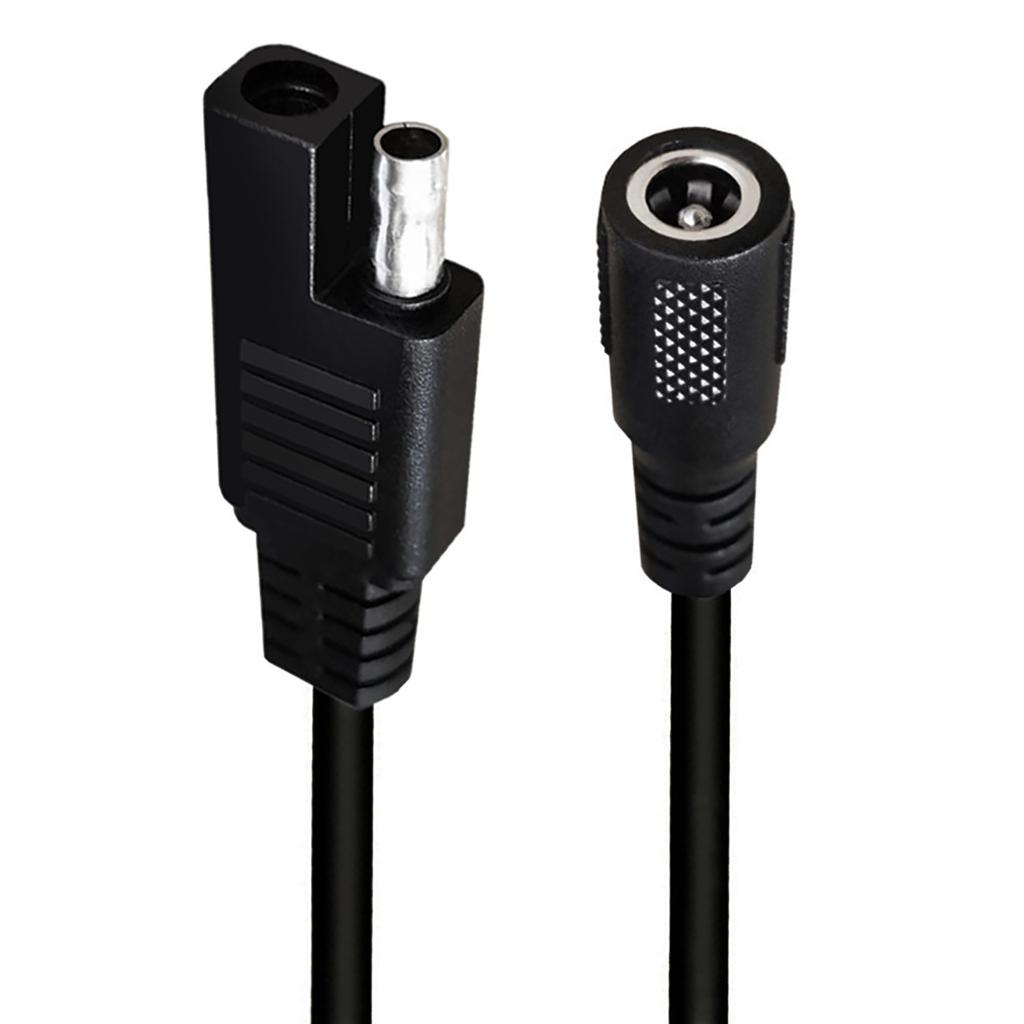 Universal SAE Plug To DC5.5x2.1 Female Adapter Cable Converter Cable Power Supply Cord for Solar Battery Panel Car