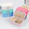 Classic Leather Jewelry Organizer Box Macaron Color Earring Storage Case  Perfect Gift