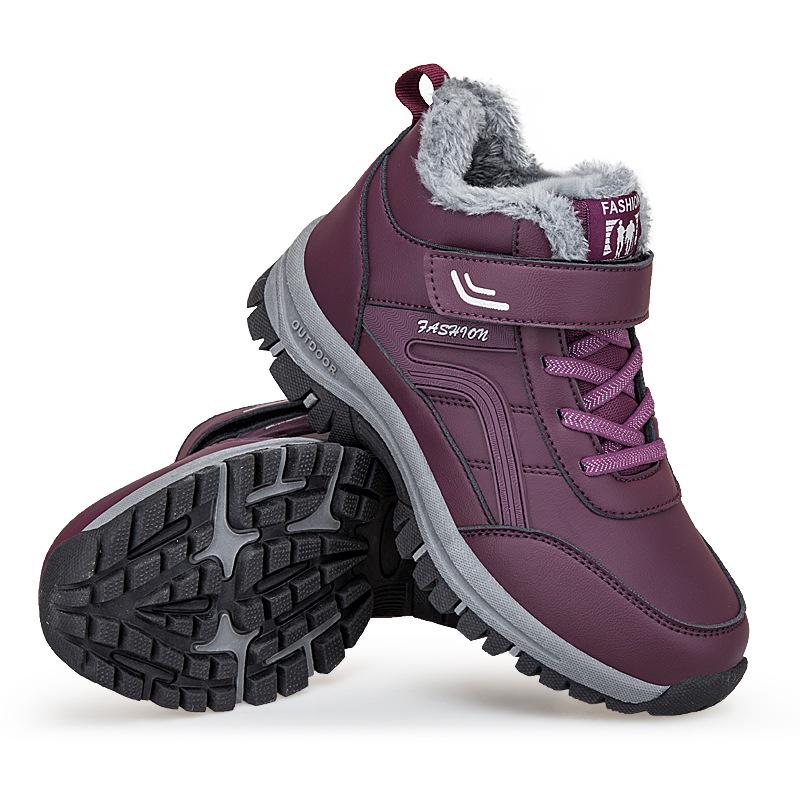 Warm Cotton Shoes 2025 Winter New Long Fluff High Top Elderly Shoes Outdoor Walking Shoes Anti-splashing Mother Shoes