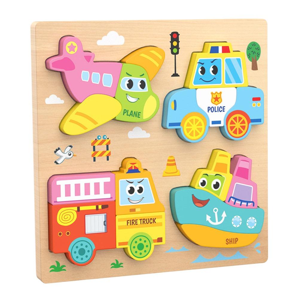 New Multicolor Wooden 3D Puzzle Fruits Dinosaur Hand-eye Coordination Early Education Puzzle Cartoon Animal Animals Jigsaw