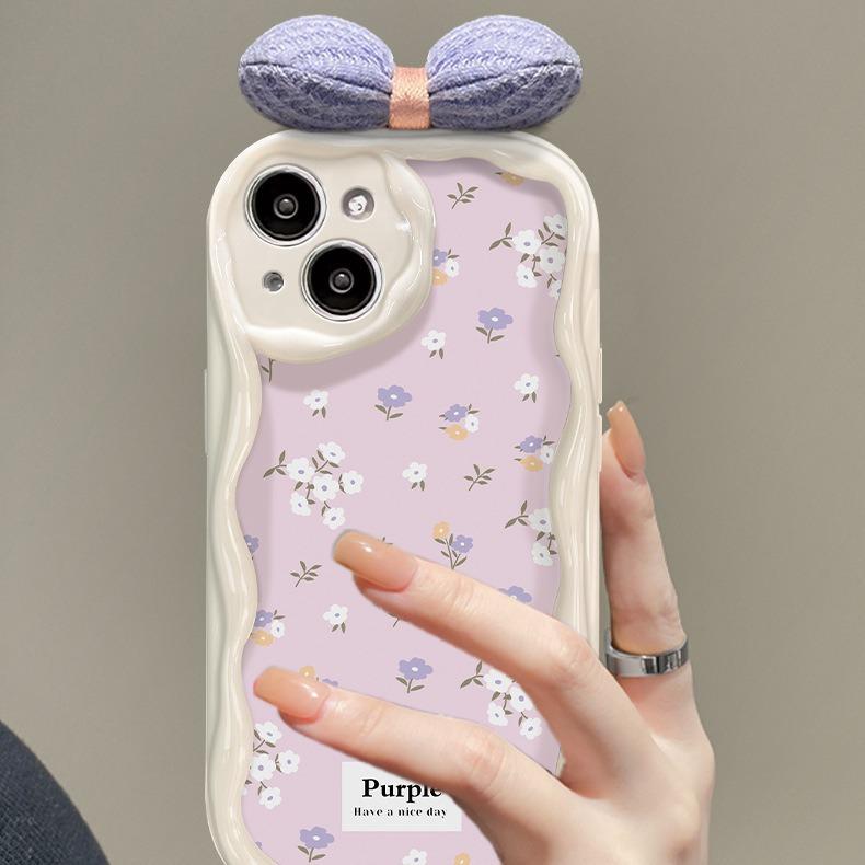 Schleife Floral Geeignet für Apple 15 Handyhülle IPhone 14pro Vollständig einschließend Sturzsicher 13/12 Mini Silikon Weich