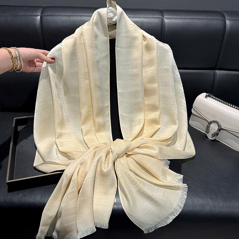 New Ladies Elegant Print Hijab Tencel Cotton Long Scarf With Four Seasons Sun Protection Scarf Decoration Shawl Wrap Headscarf