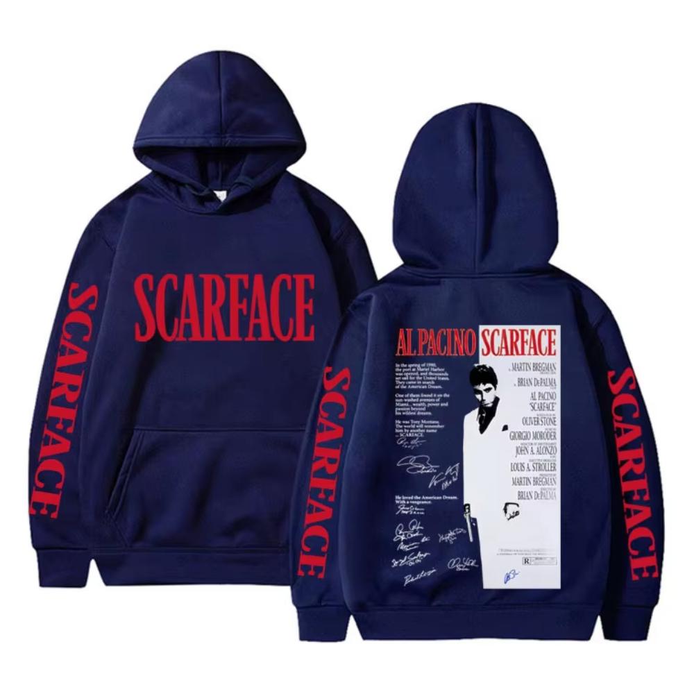 90s Classic Gangsters Movie Scarface Merch Hoodie Vintage Tony Montana Al Pacino Sweatshirt Oversized Tracksuit