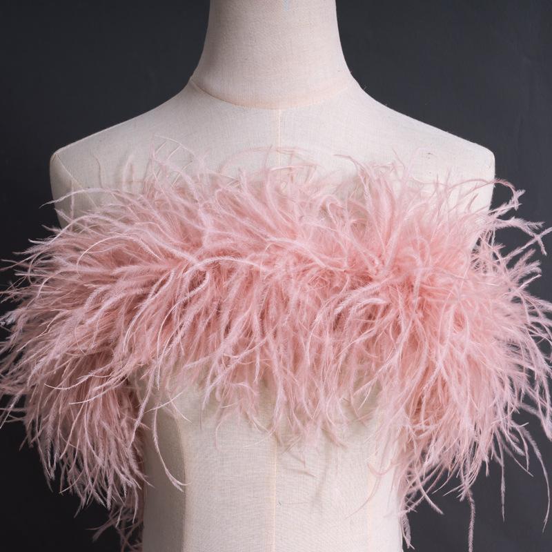 5-Layer Color Encrypted Bold Ostrich Feather Strip Latin Dance Dress Fashion Diy Handmade Clothing Accessories