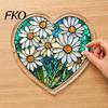 DIY Stained Glass Craft Acrylic Puzzle Suncatcher, Colorful Window Hanging Pendant, Heart Shape Style Sun Catcher Decoration, Ideal for Home