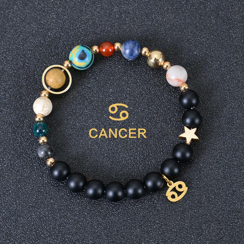 Eight major planets and twelve zodiac signs bracelet, frosted stone, bead bracelet, planets, Christmas gift, Stocking stuffers