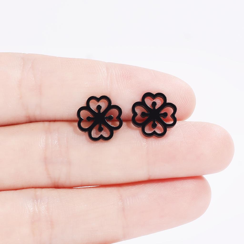 316L Stainless Steel Sakura Stud Earrings For Women Girls Gold Color Sweet Flower Fashion Ear Zircon Birthday Gifts Wholesale