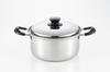 Yoshikawa Integrate Tsubame-Sanjo 22cm 4.5L Double-Handled Pot with Lid, Induction and Direct Heat Compatible, Made in Japan, SJ3396