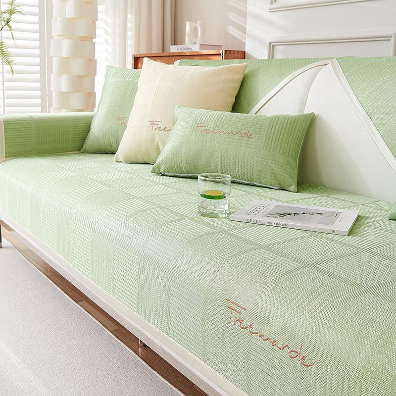 

Новая подушка для дивана из ледяного шелка, летняя подушка для коврика, простой нескользящий кожаный чехол для дивана, чехол на спинку, тканевое полотенце 70*70cm