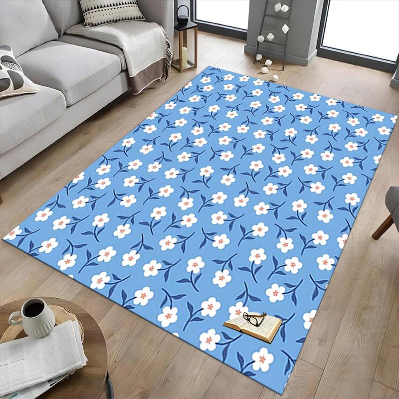 1PC Floral Pattern Non-Slip Floor Carpet, Suitable for Office, Bedroomand Playrooms. It Can Also Be Used As a Sofa Footrest cover-T38