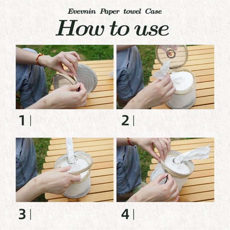 Tissue Dispenser  Outdoor Camping Tissue Case Portable Roll Paper Storage Bag For Camping Hiking Picnics And Home Use