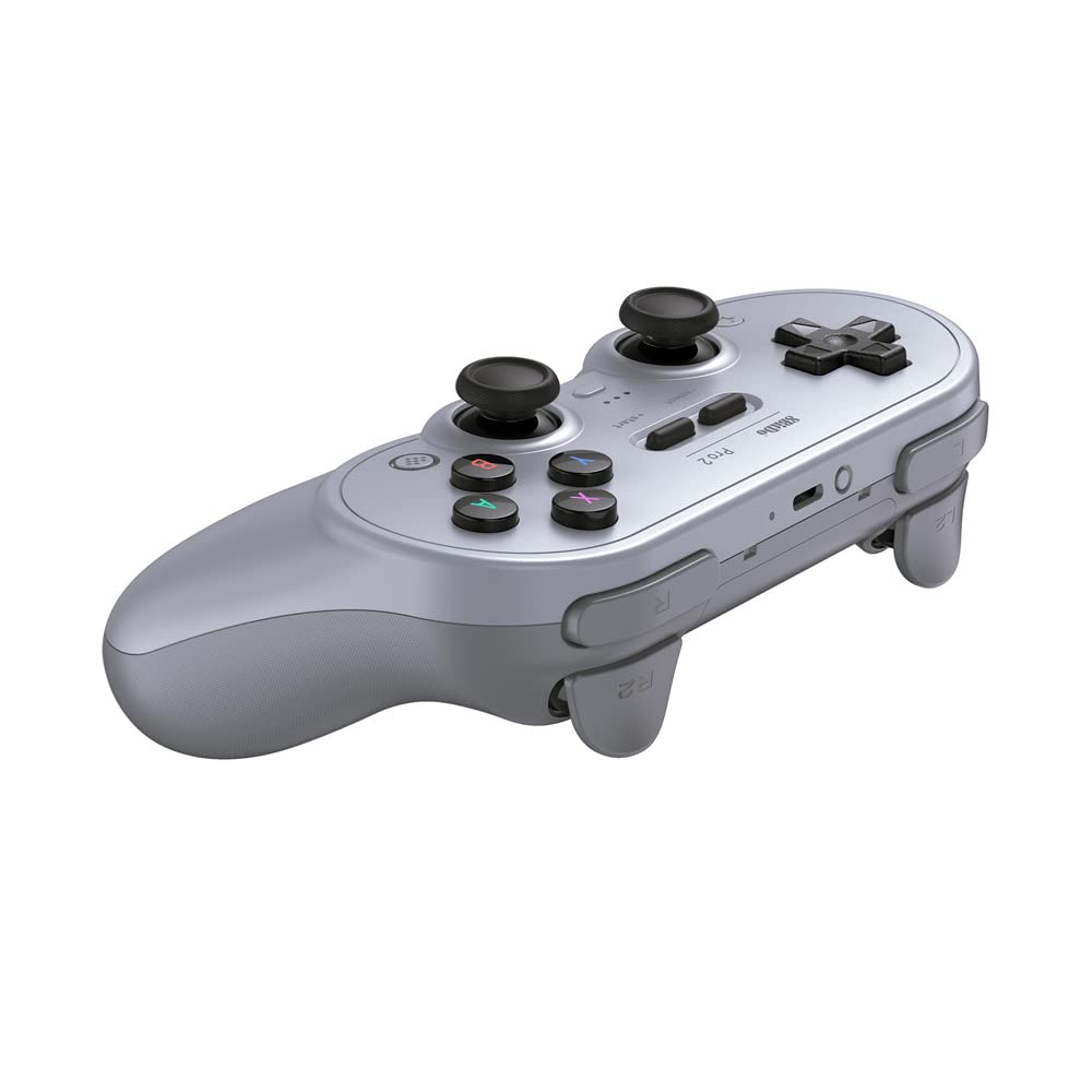 8Bitdo Pro 2 Gamepad (Graue Version) für NS Switch, PC, Android, macOS, Steam Deck, iPhone, iPad, macOS, Apple TV und Raspberry Pi