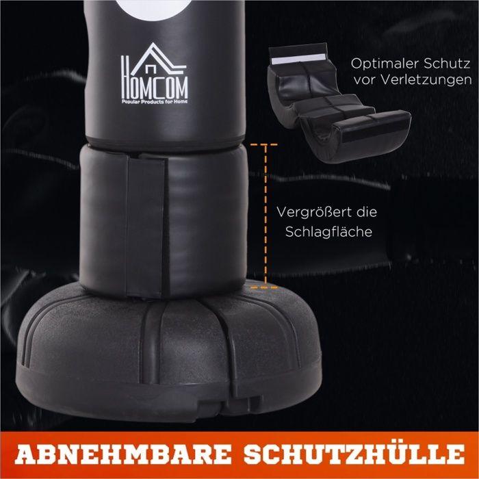 176 cm Freestanding Black HDPE Punching Bag for Beginner and Professional Boxing and Kickboxing