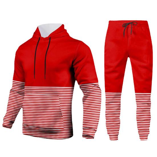 

Мужской спортивный костюм в полоску с принтом в стиле пэчворк, цветной спортивный костюм, толстовки с капюшоном и шнурком с длинными рукавами, брюки для бега, осенне-зимние карманы, спортивный костюм XL красный