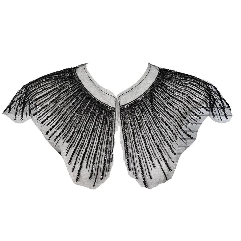 Eye-Catching Sequins Collar Applique for Clothes Dress Sewing Patches DIY Lapel Wedding Dress Decors Accessories