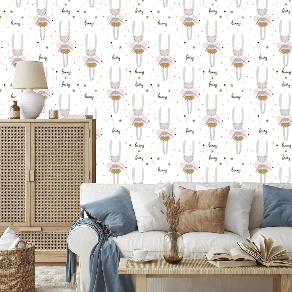 Fairy Rabbits Wallpaper for Living Room and Bedroom 50x1000