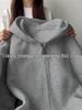 Women's Grey Hooded Sweatshirt Jacket - Thin Korean Style for Autumn & Spring 2025