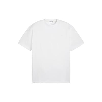 Camiseta Masculina Casual Respirável de Manga Curta com Gola Redonda e Cor Sólida Tops Branco 624009-02