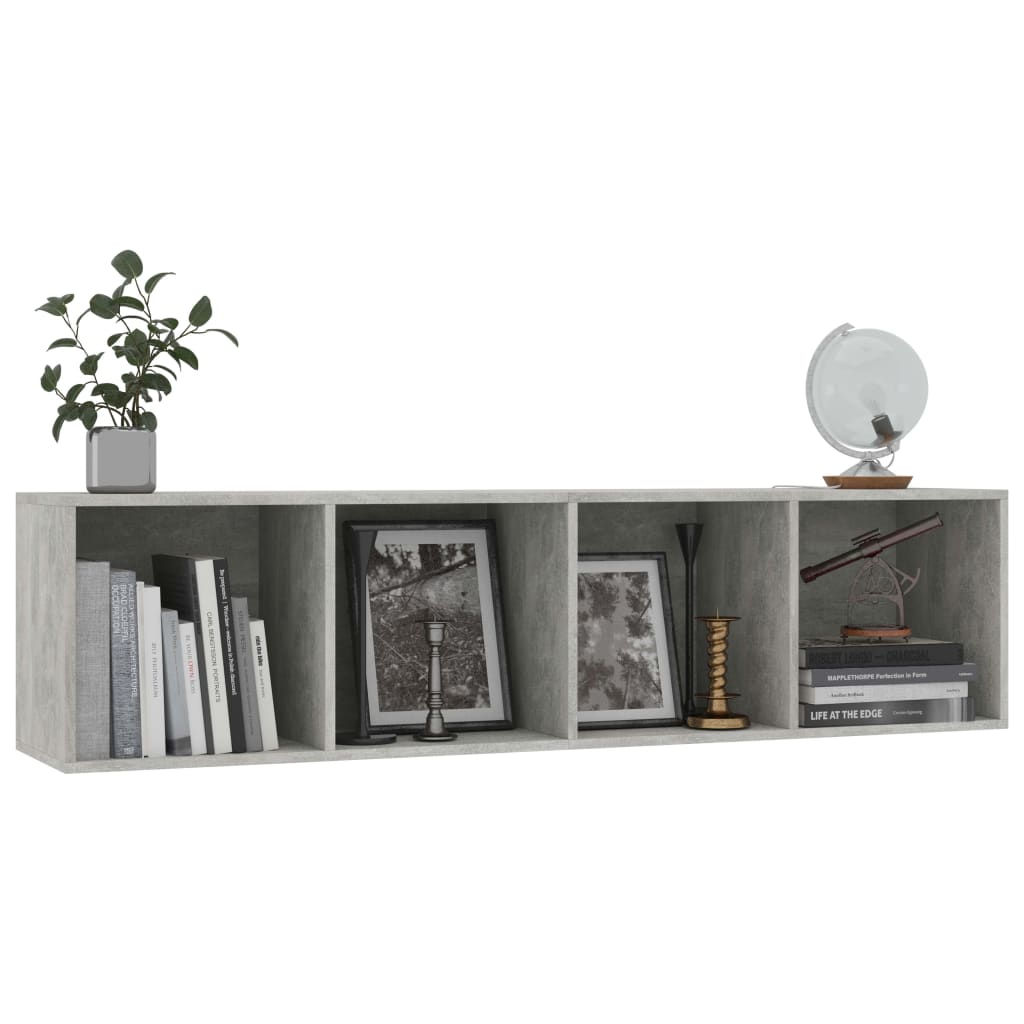 Bookshelf TV Cabinet Concrete Grey 143*30*36 Cm
