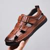 2025 New Baotou Men's Sandals Hand-sewn Breathable Men's Shoes Outdoor Beach Shoes Casual Leather Sandals 9986