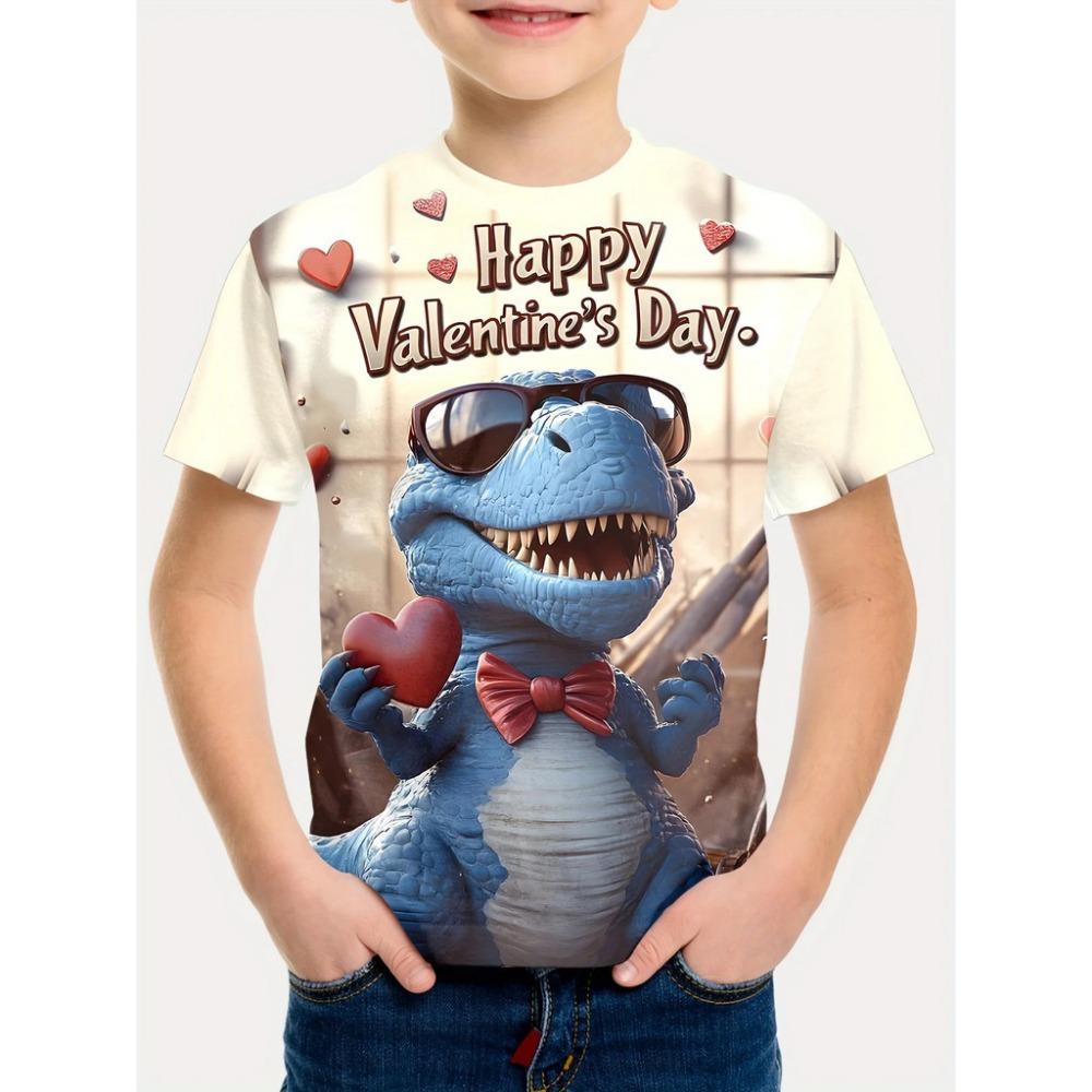 Children's Cute Anime Design Pattern T-shirt - Summer Short Sleeve Round Neck