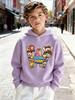 2026Kids'Wojan Team Character Graphic Hooded Sweatshirt | Soft Fleece Kids' Pullover for Casual Wear