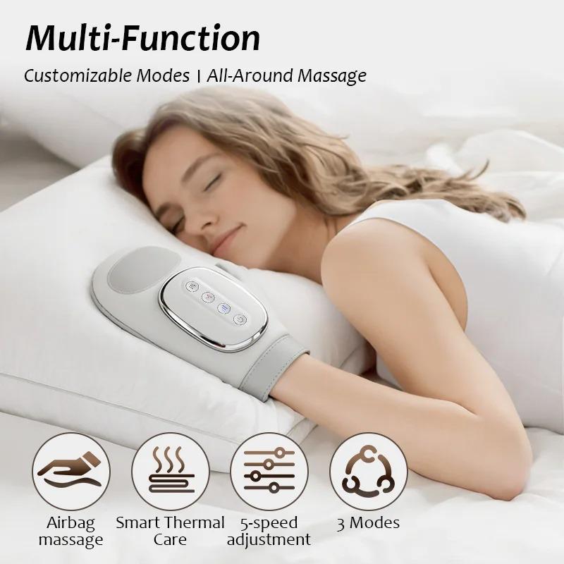 Cordless Electric Hand Massager with Airbag Compression, Heat & Vibration