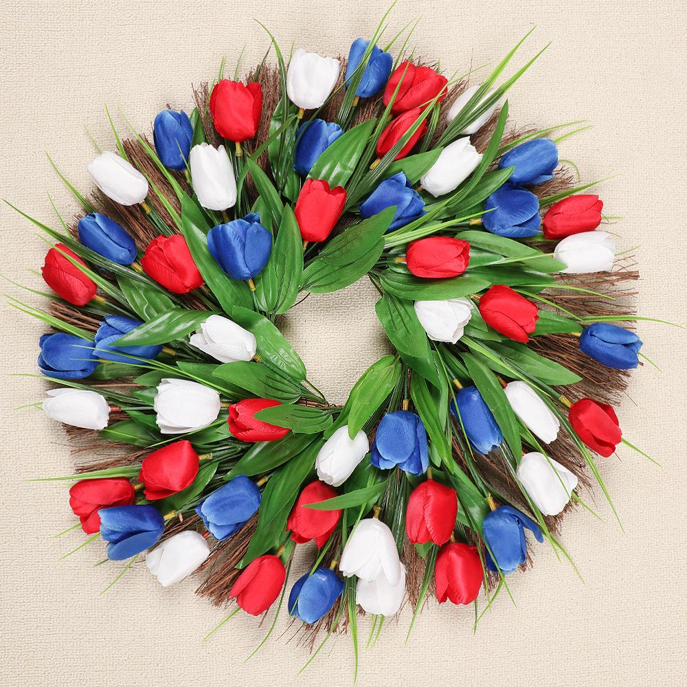 

Гирлянда Имитация тюльпанов Гирлянда Дверное кольцо Украшение Цветок Шелковый цветок Имитация цветка Настенное украшение Подвеска