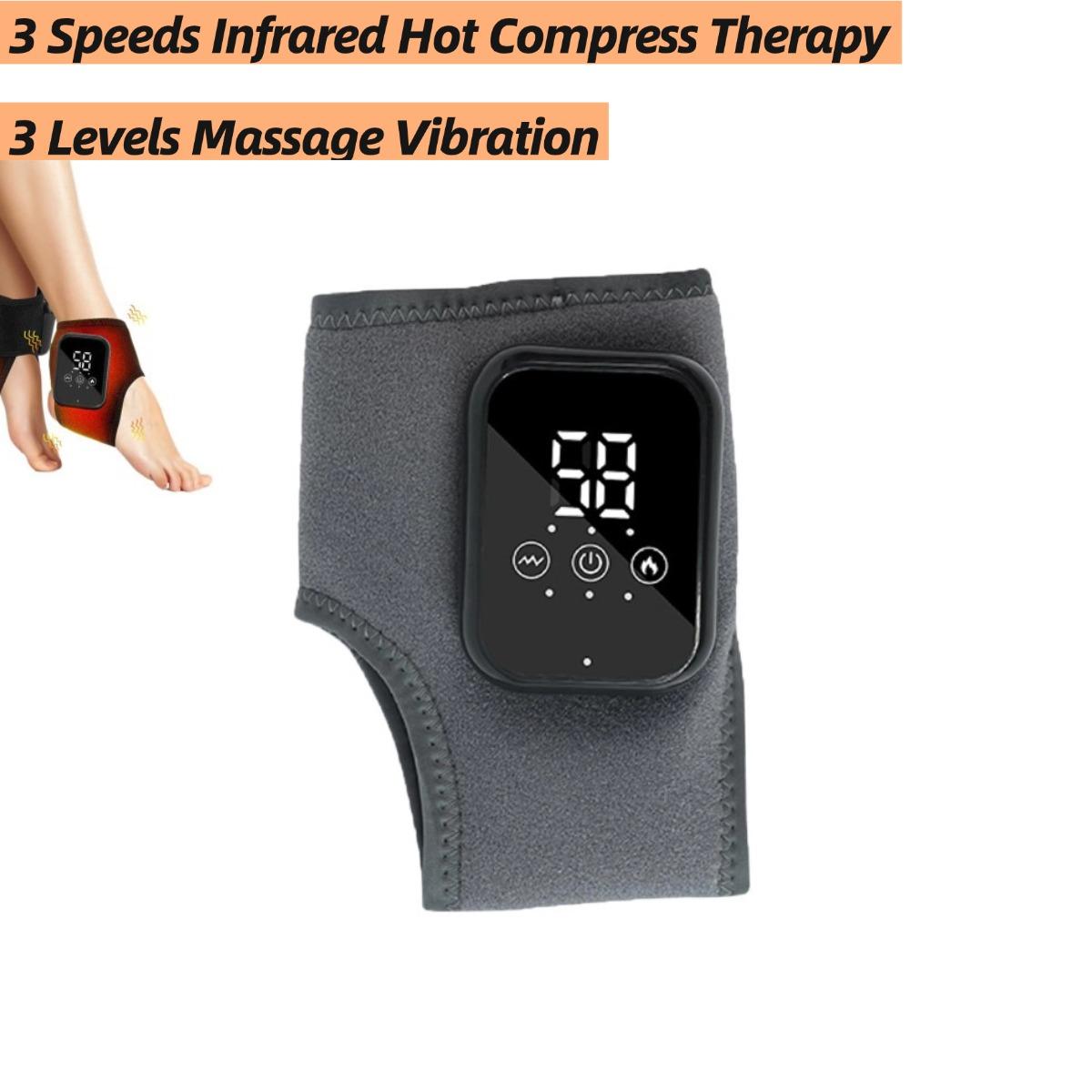 

Масажер для ніг, Масажер потрійної дії для оновлення ніг, Бездротовий і портативний нагрівальний бандаж для гомілкостопа з 3 швидкостями та 5 температурами, Знеболення стоп та гомілкостопів