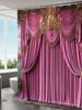 Luxury Velvet Purple Shower Curtain Machine Washable All Season Waterproof Privacy Protection Royal Design Elegant Quick Setup