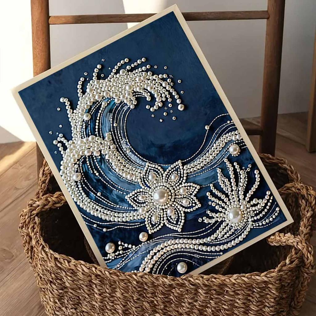 DIY Wave Pearl Diamond Art Kits Without Frame 30x40cm Gem Art Diamond Painting Kits for Adults/Beginners Gift Idea Home Wall Decor